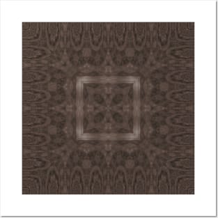 Brown Boho Batik Scrollwork Posters and Art